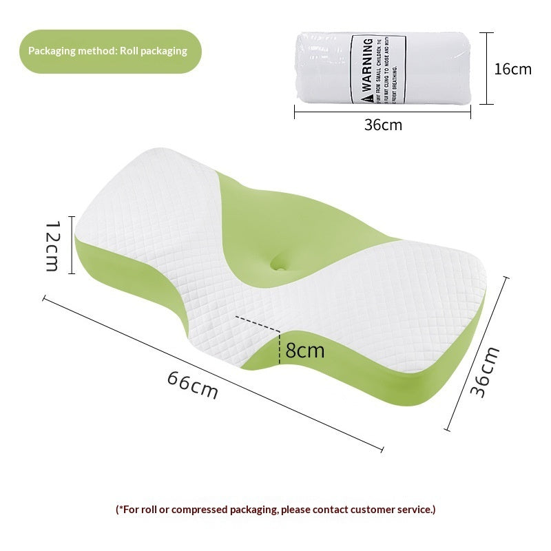 Neck-support Knitted High Pillow Made Of Slow-rebound Memory Foam That Retains Its Shape For Comfortable Sleep