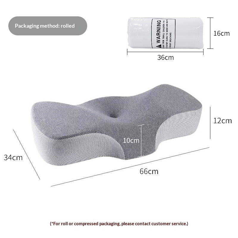 Neck-support Knitted High Pillow Made Of Slow-rebound Memory Foam That Retains Its Shape For Comfortable Sleep
