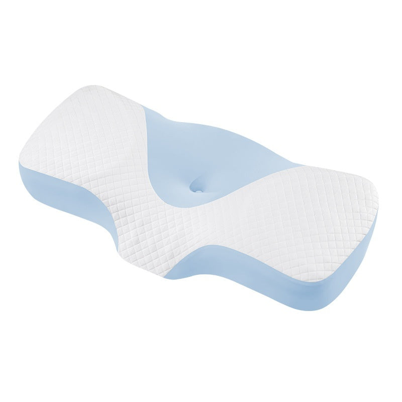 Neck-support Knitted High Pillow Made Of Slow-rebound Memory Foam That Retains Its Shape For Comfortable Sleep