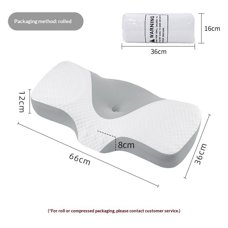 Neck-support Knitted High Pillow Made Of Slow-rebound Memory Foam That Retains Its Shape For Comfortable Sleep