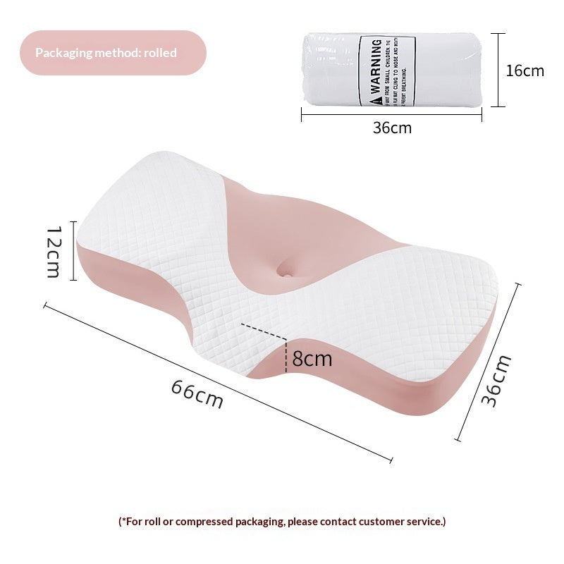 Neck-support Knitted High Pillow Made Of Slow-rebound Memory Foam That Retains Its Shape For Comfortable Sleep